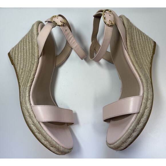 Stuart Weitzman Teddy Leather Wedge Sandal In Powder Pink Sz 9 New - Picture 5 of 9